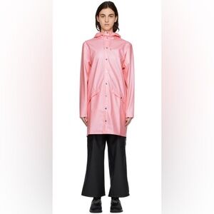 Rains pink raincoat NWT sz L
